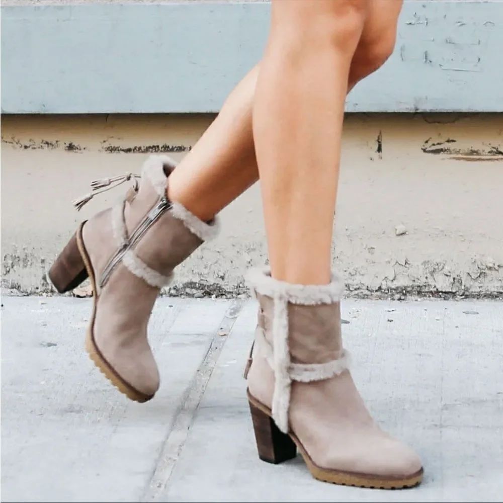 Frye Gray Jen Shearling Boot